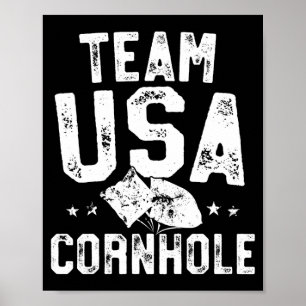 Team usa cornhole kampioen bean bag worp poster