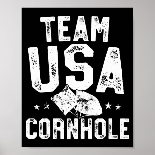 Team usa cornhole kampioen bean bag worp poster (Voorkant)