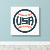 Team USA Honkbal Canvas Afdruk (Insitu (Houten vloer))