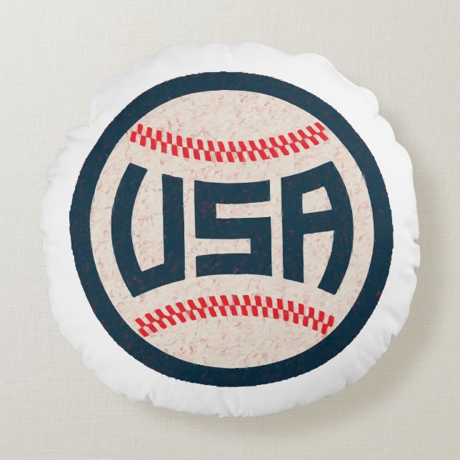 Team USA Honkbal Rond Kussen (Voorkant)