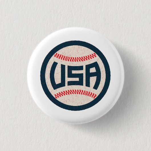 Team USA Honkbal Ronde Button 3,2 Cm (Voorkant)