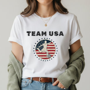 Team USA Patriottische Voetbalspeler Vlag T-shirt