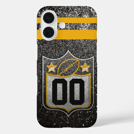 Team USA Sports Black en Gold Pittsburgh Football Case-Mate iPhone Case (Achterkant)