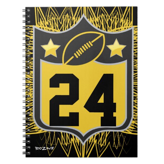 Team USA Sports Black en Gold Pittsburgh Football Notitieboek (Voorkant)