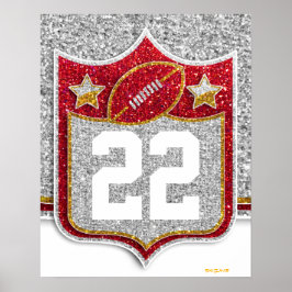 Team USA Sports Red en Gold College Football Poster