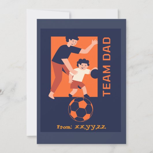 Team vader die samen voetbal speelt Custom Feestdagenkaart (Voorkant)