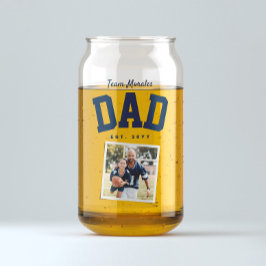 Team vader familienaam een foto sportief marine bl blikvorm glas