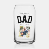 Team vader familienaam een foto sportief zwart blikvorm glas (Voorkant)