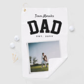 Team vader familienaam één sportieve foto golfhanddoek (Insitu)