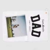 Team vader familienaam één sportieve foto golfhanddoek (Horizontaal)