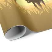 Team van cowboys silhouette galloping tegen een zo cadeaupapier (Rol Hoek)