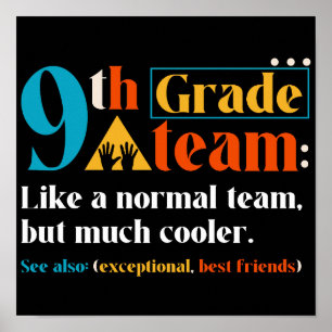 Team van de 9de graad als een normaal team maar ve poster