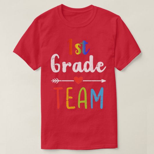 team van de eerste klas eerst terug naar de leraar t-shirt (Design voorkant)