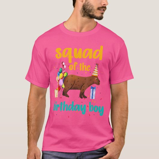 Team van de Verjaardag Jongen Grappig Capybara Ver T-shirt (Voorkant)