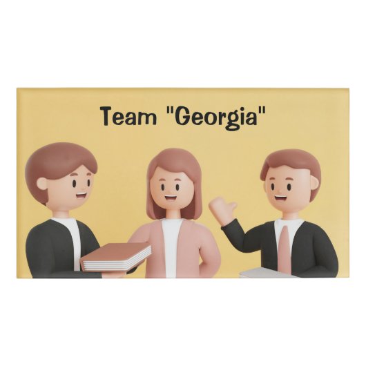 Team van het bedrijf Gepersonaliseerde groep deeln Naambadge (Voorkant)