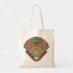 Team van medische honkbalspelers tote bag
