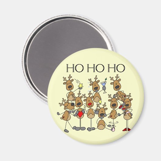 Team van rendieroverhemden en -cadeaus magneet (Voorkant / Achterkant)