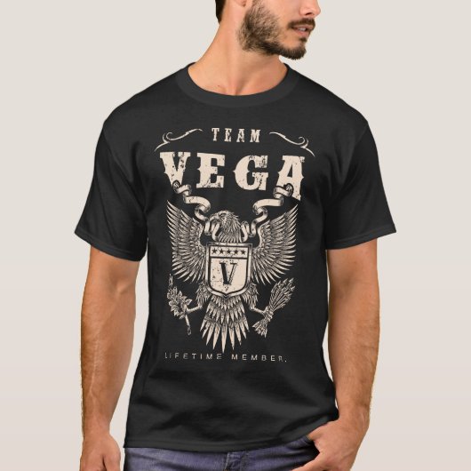 TEAM VEGA Lifetime Member. T-shirt (Voorkant)