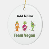 Team Vegan. Lopende Veggies Keramisch Ornament (Links)