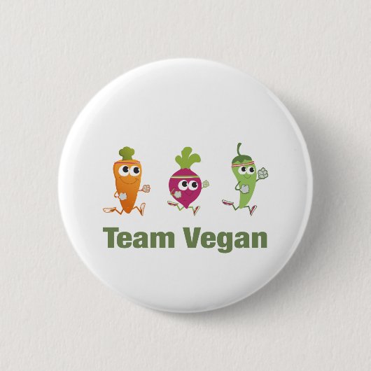 Team Vegan Ronde Button 5,7 Cm (Voorkant)