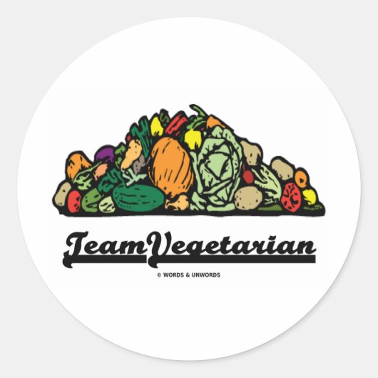 Team Vegetarisch (Vegetarische houding / geest) Ronde Sticker (Voorkant)