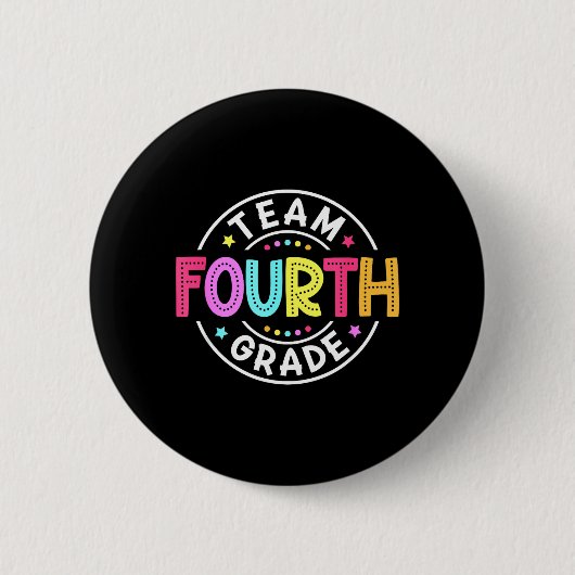Team Vierde Klas Leraar Terug naar School 4e Klas Ronde Button 5,7 Cm (Voorkant)