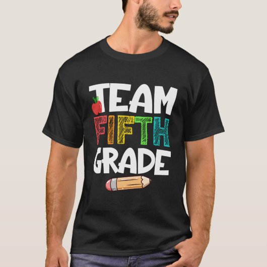 Team Vijfde Graad 5e Leraar Student Kinder Terug n T-shirt (Voorkant)