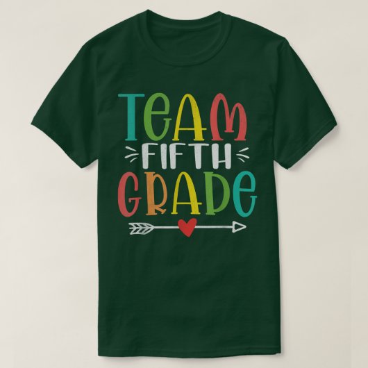 Team vijfde klas grappige leraar student terug naa t-shirt (Design voorkant)