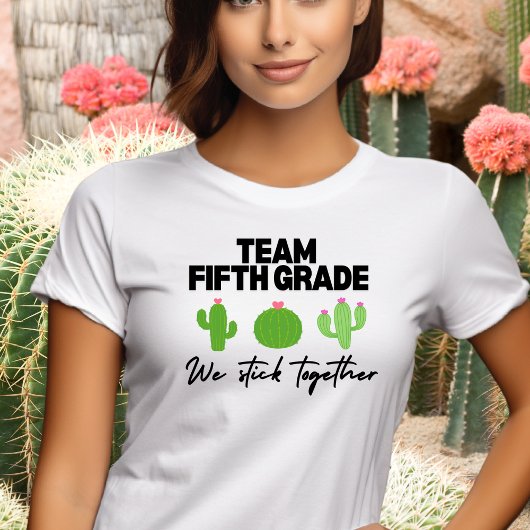 Team Vijfde klas We Stick Samen Leraar Tshirt