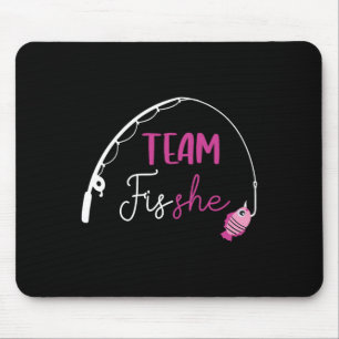 Team Vis Haar Shirt Vissen Geslacht Onthulling Fee Muismat