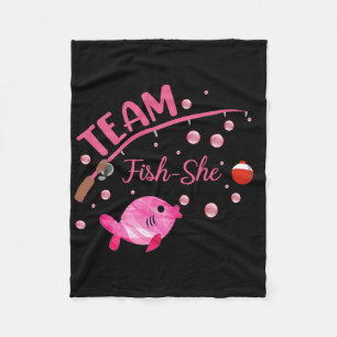 Team Vis Haar Shirt Vissen Geslacht Reveal Feest A Fleece Deken
