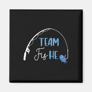 Team Vis Hij Shirt Vissen Geslacht Onthulling Fees Magneet