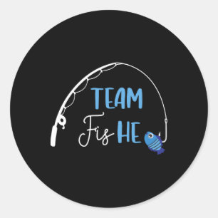 Team Vis Hij Shirt Vissen Geslacht Reveal Feest Aa Ronde Sticker