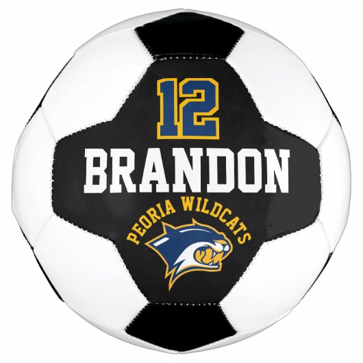 Team Voetbal Logo - Goud, Blauw en Wit (Voorkant)