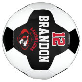 Team Voetbal Logo - Rood, zwart en wit (Gedraaid)