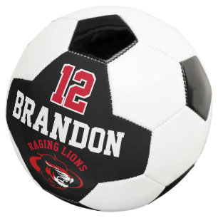 Team Voetbal Logo - Rood, zwart en wit