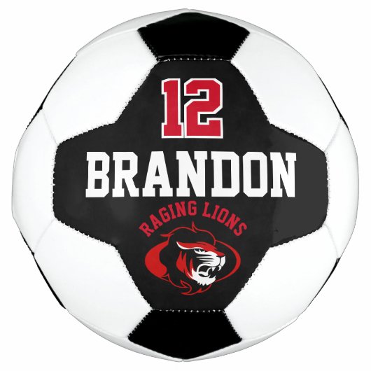 Team Voetbal Logo - Rood, zwart en wit (Voorkant)