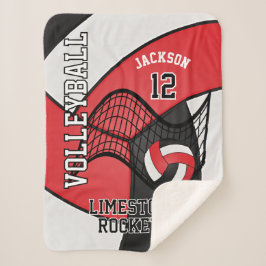 Team Volleyball 🏐 Sport Red, White en Black Sherpa Deken