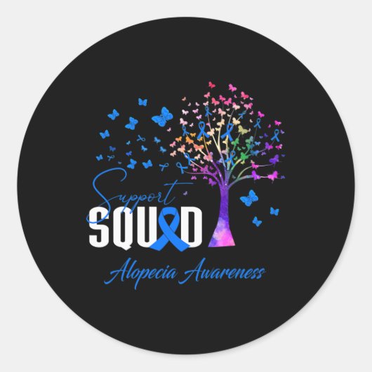 Team voor Alopecia Awareness Ronde Sticker (Voorkant)
