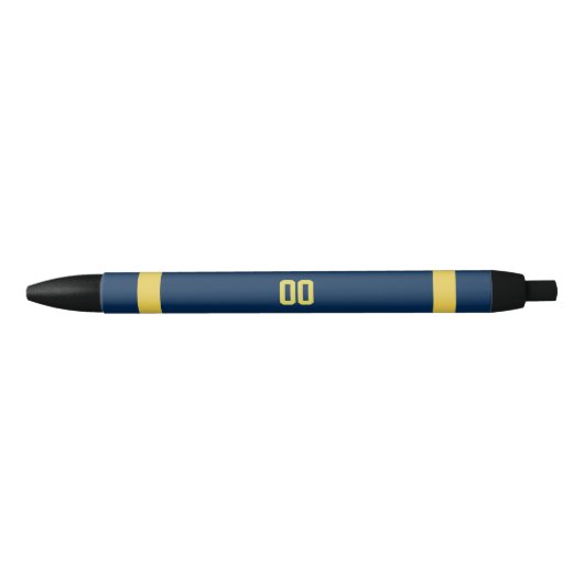 Team voor Navy & Gold Football, gepersonaliseerd Zwarte Inkt Pen (Voorkant)