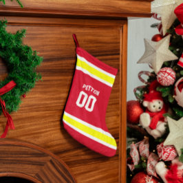 Team voor rood, goud en wit Football op maat Kleine Kerstsok