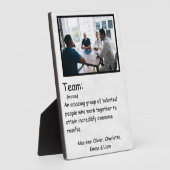 Team voor teamdefinitie en aangepast fototeam fotoplaat (Zijkant)