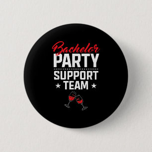 Team voor vrijgezellenfeest bruidegom Bruid Jongge Ronde Button 5,7 Cm