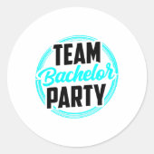 Team vrijgezellenfeest bruid bruidegom 2  ronde sticker (Voorkant)