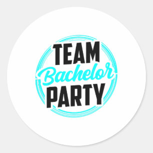 Team vrijgezellenfeest bruid bruidegom 2  ronde sticker