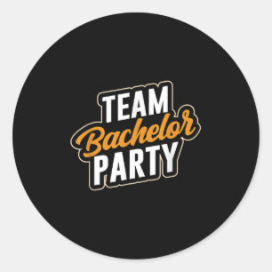 Team vrijgezellenfeest bruid bruidegom _4 ronde sticker