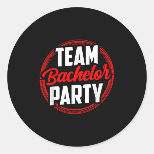 Team vrijgezellenfeest bruid bruidegom ronde sticker