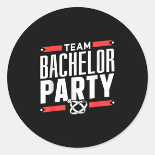 Team vrijgezellenfeest Bruidegom Bruid _2 Ronde Sticker