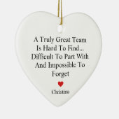Team Waardering Afscheid Hart Keramisch Ornament (Rechts)