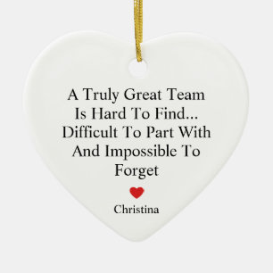 Team Waardering Afscheid Hart Keramisch Ornament